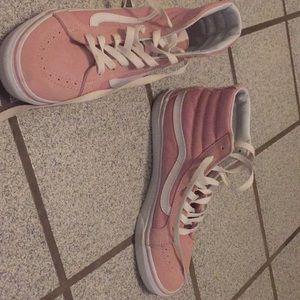 Vans hightop pink shoes size 9